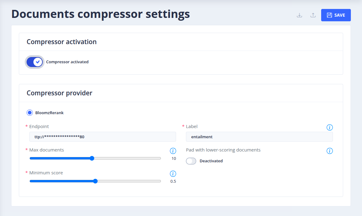 Compressor settings